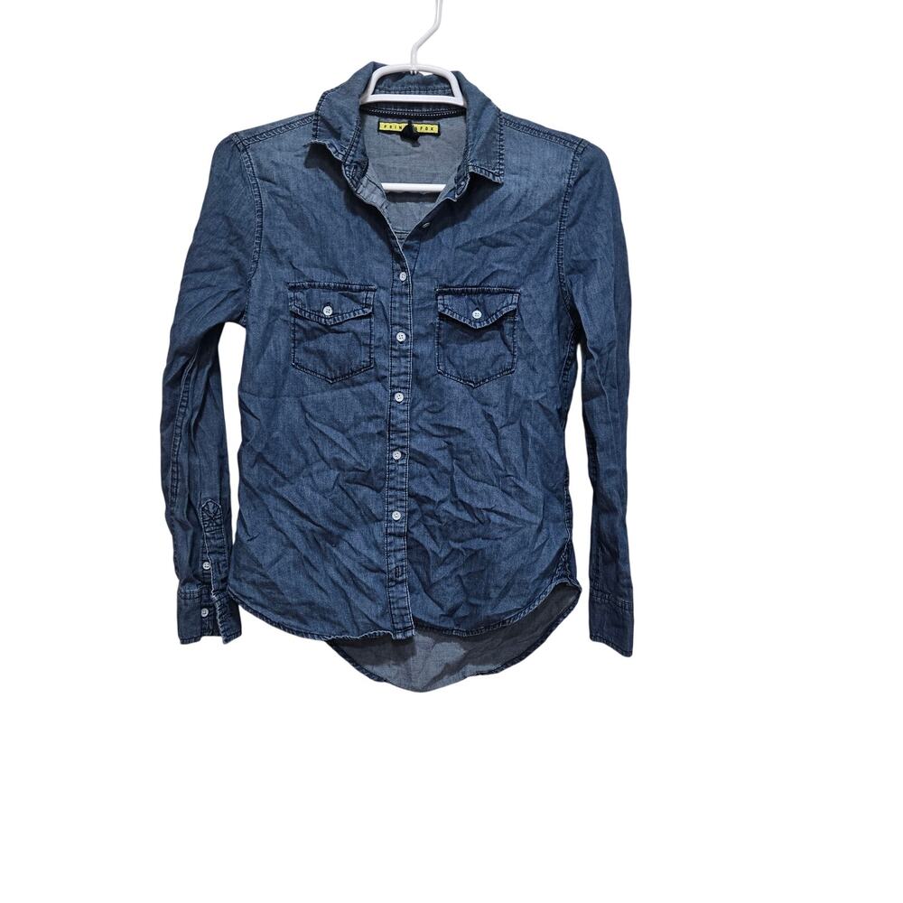 Prince & Fox Dark Wash Chambray Button Down XS Style 7685